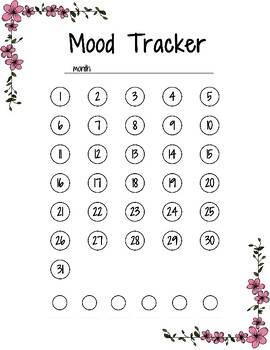 Color In Monthly Mood Tracker by The Resourceful Clinician | TPT