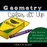 Color It Up Geometry Math Station for TEK 4.6C and 4.6D