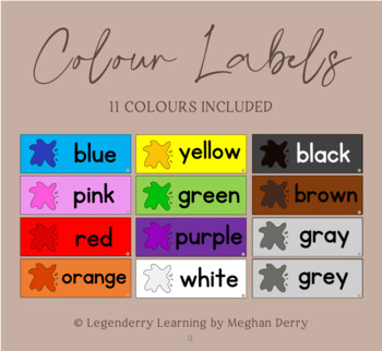 Preview of Color Labels with Splash | Classroom Decor Colour Posters