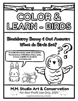 Preview of Color & Learn - Birds - Wild Bird Diet Science - Adaptable - Science & Coloring!