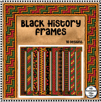 Preview of Color & Line Art  Black History Frames Kwanzaa Ethnic Clipart