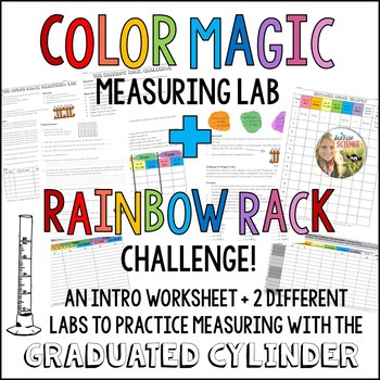 Preview of Using a Graduated Cylinder Lab Measuring Volume Activity Worksheet Rainbow Lab