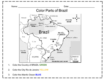 brazil map coloring page