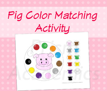 Preview of Color Match Pigs - Fine Motor Activity