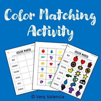 Preview of Printable Color Matching Activity (Distance Learning)