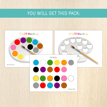 Color Matching Activity, Paint Palette Color Match, Busy Book Pages
