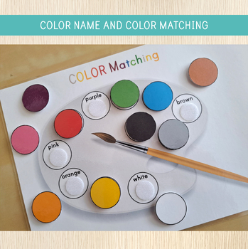 Color Matching Activity, Paint Palette Color Match, Busy Book Pages