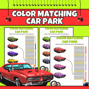 Preview of Color Matching Car Park | Activity Sheets for Kids