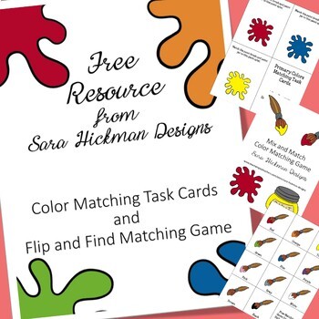 Preview of Color Matching Task Cards and Game