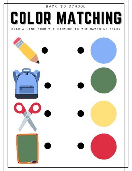 Color Matching Worksheet Pack by Well Loved Learning | TPT