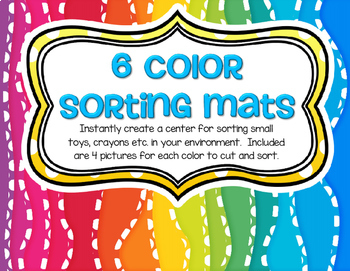 Preview of Color Sorting Center 6 Colors Preschool and Toddlers FREE