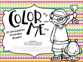 Color Me Articulation: Speech Sound Coloring Sheets