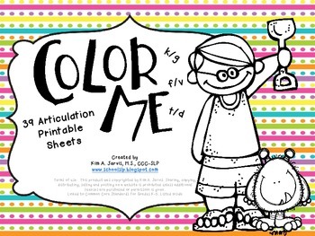 Preview of Color Me Articulation: Speech Sound Coloring Sheets