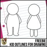 Free - Color Me! Boy and Girl Kid Outline Clip Art Freebie
