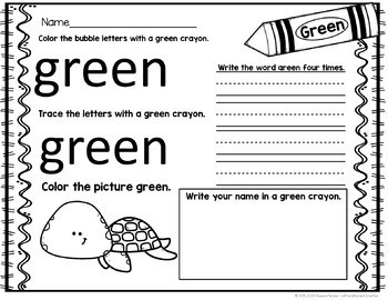 Colors Activities and Worksheets for Preschool and Kindergarten | TpT