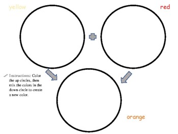 Color Mix Worksheet by Missis Kemy