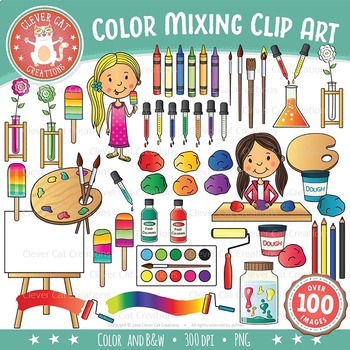 Preview of Color Mixing Clip Art – Color Theory