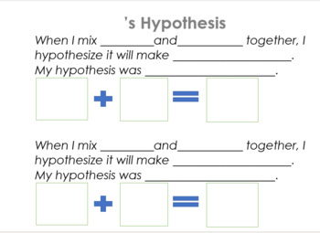 Preview of Color Mixing Hypothesis Writing