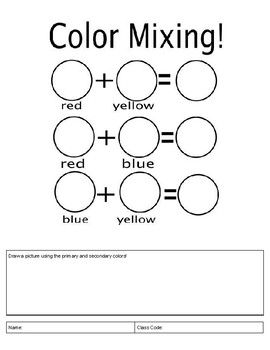 Color Mixing - Free Worksheet - SKOOLGO