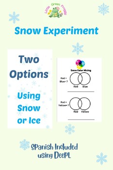 Preview of Color Mixing Snow or Ice Experiment, Young Scientist, Science Lab, Winter, PreK
