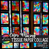 Elementary Art Lesson: Color Mixing Tissue Paper Collage