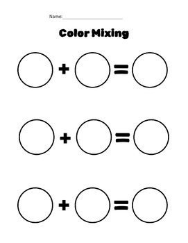 Preview of Color Mixing Worksheet