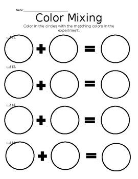 Preview of Color Mixing Worksheet