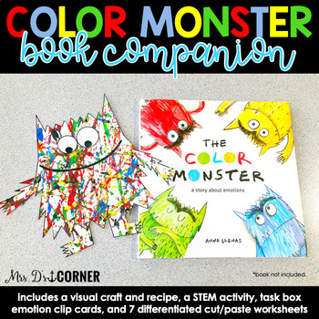Preview of Color Monster Book Companion, Visual Craft and Recipe, and STEM Activity