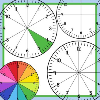 Color My Time - Individual Sections / Fractions / Clock Spaces Math ...