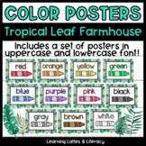 Color Name Posters Farmhouse Tropical Botanical Leaves Cla