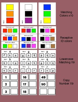Color, Number and Letter BUNDLE. Worksheets, flashcards, DTT materials ...