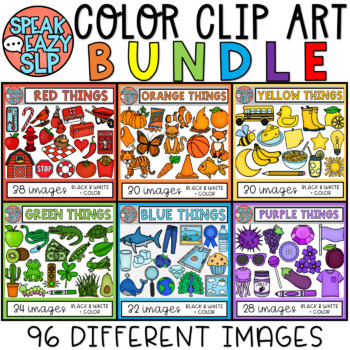 Preview of Color Objects Clip Art BUNDLE • 96 Different Images • SpeakEazySLP