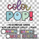 Color POP! 40 Schedule cards - 2 styles/font options