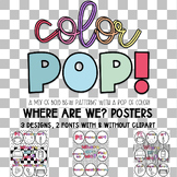 Color POP! Where Are We Posters (2 designs&font options)