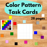 Color Pattern Task Cards Matching Sorting Logic Math Game Fine Motor Skills