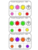 Color Patterns clothespin activity cards (ABA, ABB, AAB, A
