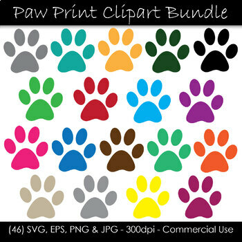 Paw Print Svg, Dog Paw Print Svg Bundle Graphic by Dev Teching