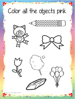 Color ‘Pink’ 16 Page Workbook by The Ginger Teacher | TpT