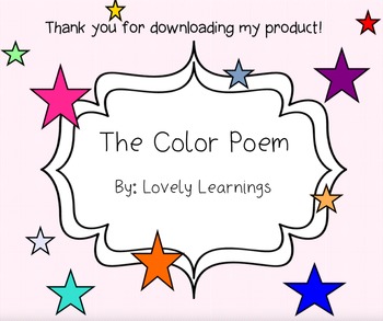 Preview of Color Poem SmartBoard Slides