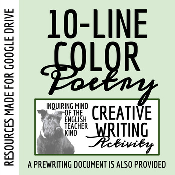 Preview of Color Poem Template for High School Creative Writing (Google Drive)