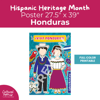 Preview of Color Poster 27.5" x 39" - Honduras - Typical Costume