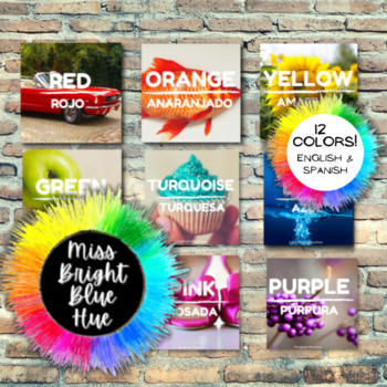 Preview of Color Posters | 12 Colors - Bilingual