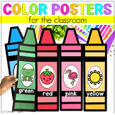 Color Posters Bright Crayon Color Word Posters