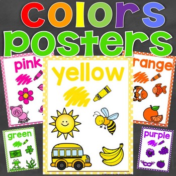 Preview of Color Posters Colors Poster (Learning Colors Color Words Color Recognition)