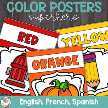 Preview of Color Posters | English | Spanish | French | Super Theme