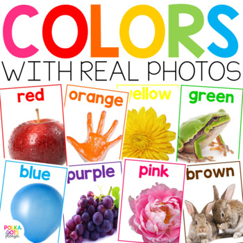 Preview of Color Posters with Real Pictures | Colorful Classroom Decor