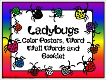 Preview of Color Posters, Word Wall Words, and Booklet - Ladybugs #2 Theme
