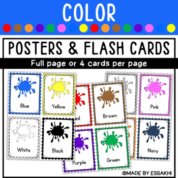 Preview of Color Posters and Flash Cards | Classroom Decor for Color Recognition