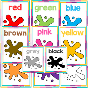 Learning Colors Preschool Chart Poster Classroom 