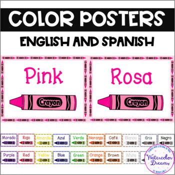 Preview of Color Posters in English & Spanish - Pósters de Los Colores BUNDLE